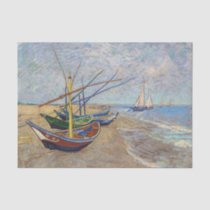 Papier Mousseline Vincent van Gogh - Bateaux de pêche sur la plage