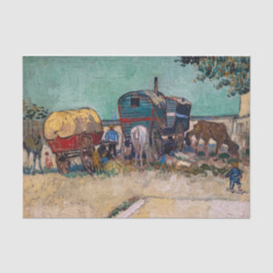 Papier Mousseline Vincent van Gogh - Caravanes, camp de gitans près