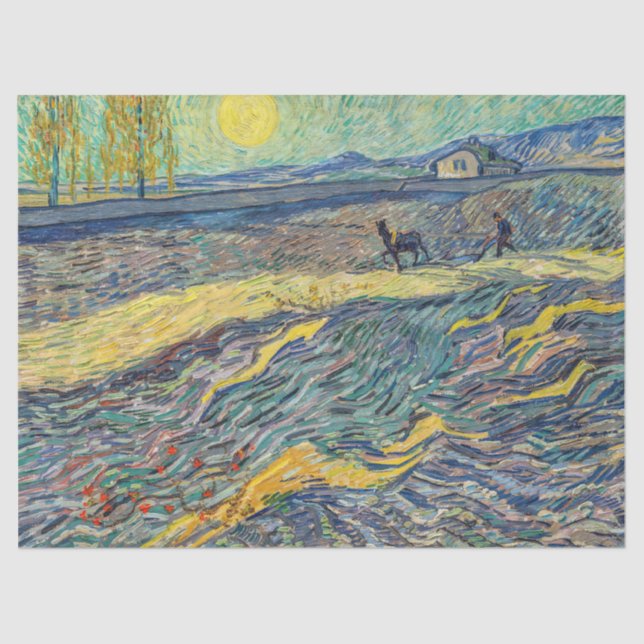 Papier Mousseline Vincent van Gogh - Champ avec des agriculteurs lab (Recto)