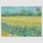 Papier Mousseline Vincent van Gogh - Champ avec Iris près d'Arles<br><div class="desc">Champ avec Irises près d'Arles / Vue d'Arles avec Irises dans l'avant-plan - Vincent van Gogh,  Huile sur toile,  1888</div>