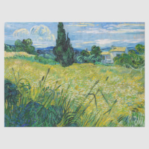 Papier Mousseline Vincent van Gogh - Champ de blé vert avec Cypress