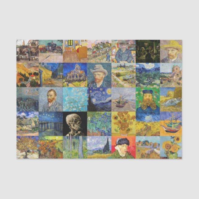 Papier Mousseline Vincent van Gogh - chefs-d'oeuvre Mosaic Patchwork (Recto)