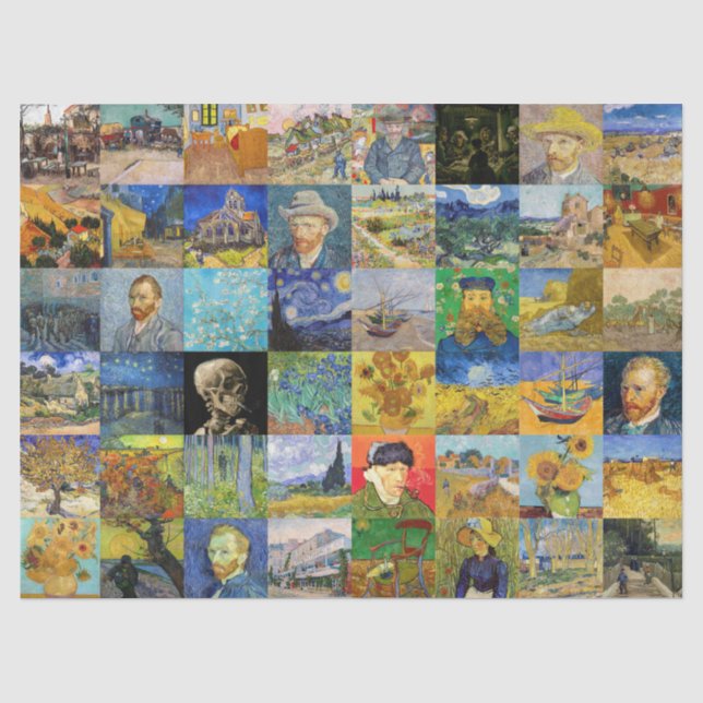 Papier Mousseline Vincent van Gogh - chefs-d'oeuvre Mosaic Patchwork (Recto)