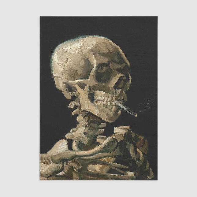Papier Mousseline Vincent van Gogh - Crâne avec cigarette brûlante (Créateur téléchargé)