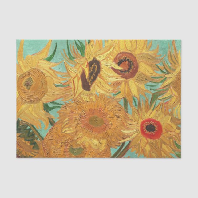 Papier Mousseline Vincent Van Gogh Douze Tournesols Dans Un Vase (Recto)