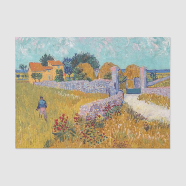 Papier Mousseline Vincent van Gogh - Ferme en Provence (Recto)