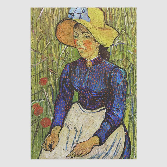 Papier Mousseline Vincent van Gogh - Fille paysanne en Casquette de  (Créateur téléchargé)