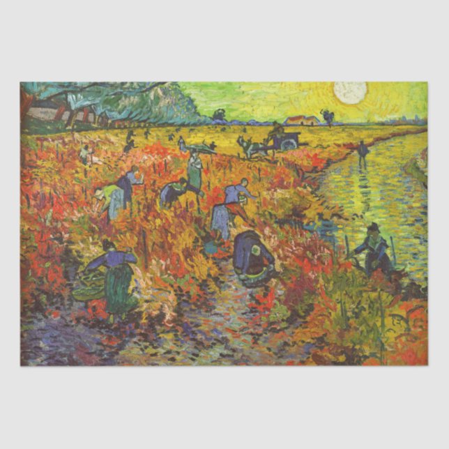 Papier Mousseline Vincent van Gogh - Le vignoble rouge (Recto)