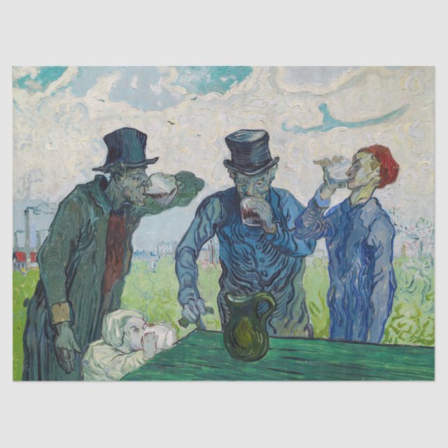 Papier Mousseline Vincent van Gogh - Les buveurs, après Daumier (Recto)