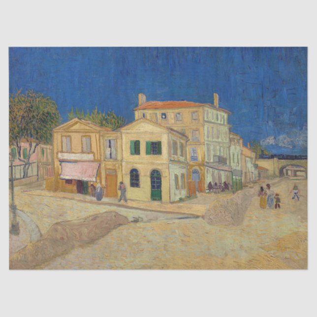 Papier Mousseline Vincent van Gogh - Maison Jaune / Rue (Recto)
