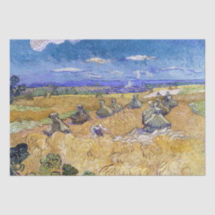 Papier Mousseline Vincent van Gogh - Meules de blé avec des moissonn
