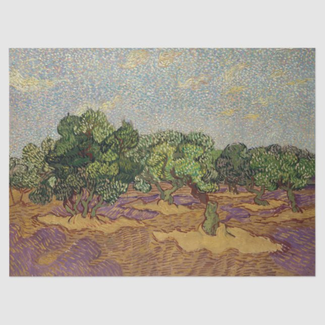 Papier Mousseline Vincent van Gogh - Olive Trees (Recto)
