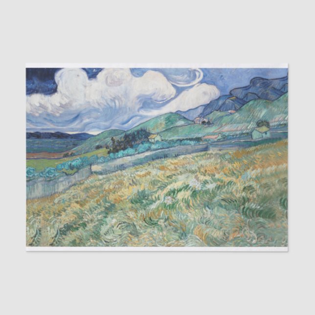 Papier Mousseline Vincent van Gogh, Paysage de Saint-Rémy (1889) (Recto)