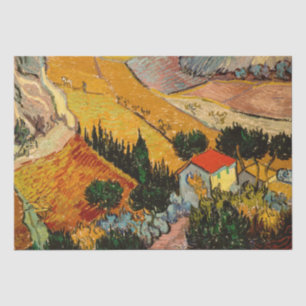 Papier Mousseline Vincent van Gogh - Paysage, Maison et Plowman