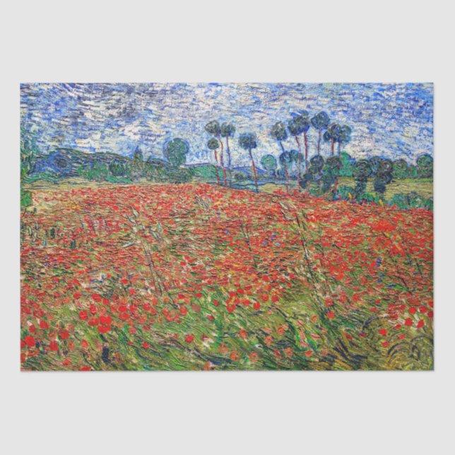 Papier Mousseline Vincent van Gogh - Poppy Field (Recto)