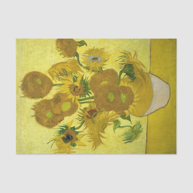 Papier Mousseline Vincent Van Gogh Quinze Tournesols Dans Un Vase (Recto)