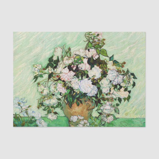Papier Mousseline Vincent Van Gogh Roses (1890) (Recto)