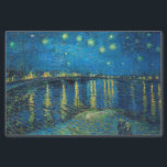 Papier Mousseline Vincent Van Gogh Starry Night Over the Rhone<br><div class="desc">Le chef-d'oeuvre Van Gogh Starry Night - Un tableau de Vincent Van Gogh,  Starry Night Over the Rhone,  montre une nuit remplie d'étoiles,  et un pont. Peint à Arles France la nuit,  peint en 1888.</div>
