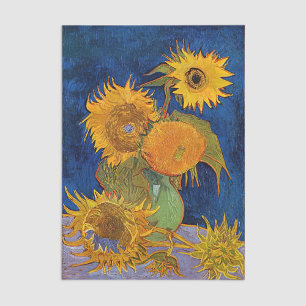 Papier Mousseline Vincent van Gogh - Vase avec cinq tournesols