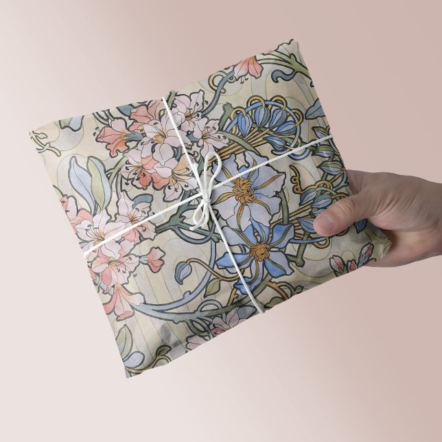 Papier Mousseline Vine de Clematis rose Alphonse Mucha (Créateur téléchargé)