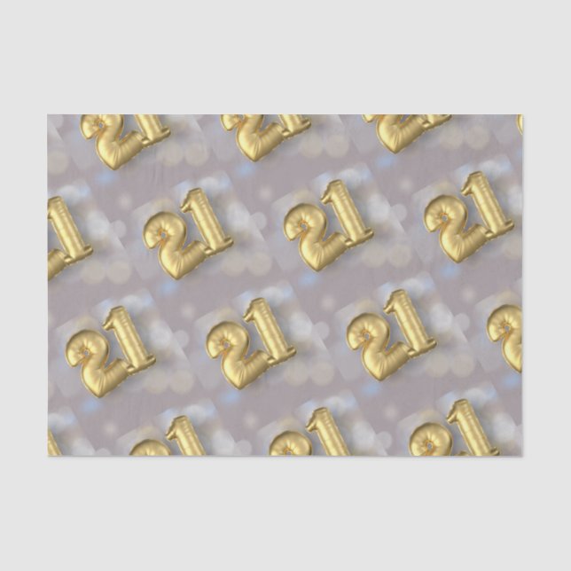 Papier Mousseline Vingt ballons d'un 21 or (Recto)