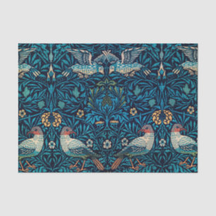 Papier Mousseline Vintage Abstrait botanique et Motif d'oiseaux