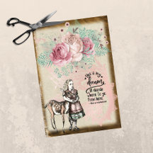 Vintage Alice au pays des merveilles Floral Roses 
