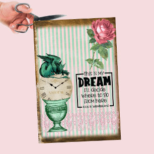 Papier Mousseline Vintage Alice au pays des merveilles Rose Griffin