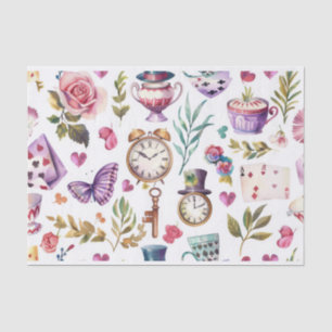 Papier Mousseline Vintage Alice In Wonderland Collage Decoupage