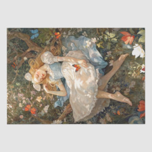 Papier Mousseline Vintage Alice rêve de Wonderland