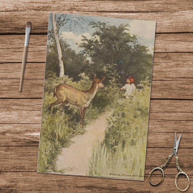 Papier Mousseline Vintage Alice's Adventures in Wonderland Deer (Créateur téléchargé)