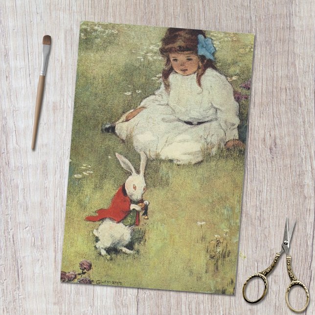 Papier Mousseline Vintage Alice's Adventures in Wonderland Rabbit (Créateur téléchargé)