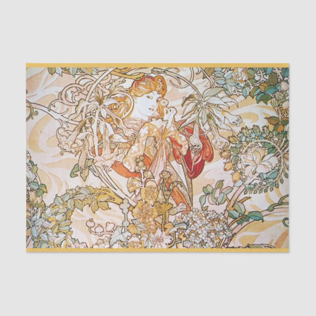 Papier Mousseline Vintage alphonse mucha déesse (Recto)