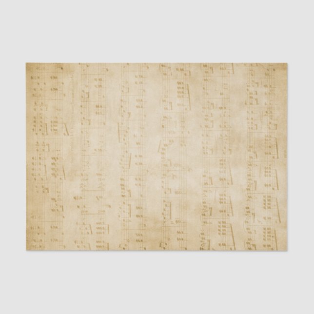 Papier Mousseline Vintage Antique Partition Musique Tissu Papier (Recto)