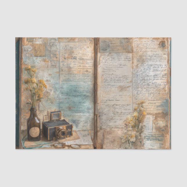 Papier Mousseline Vintage Apothecary Bottle Antique Camera (Recto)