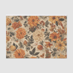 Papier Mousseline Vintage Automne Floral Découpage Champignons