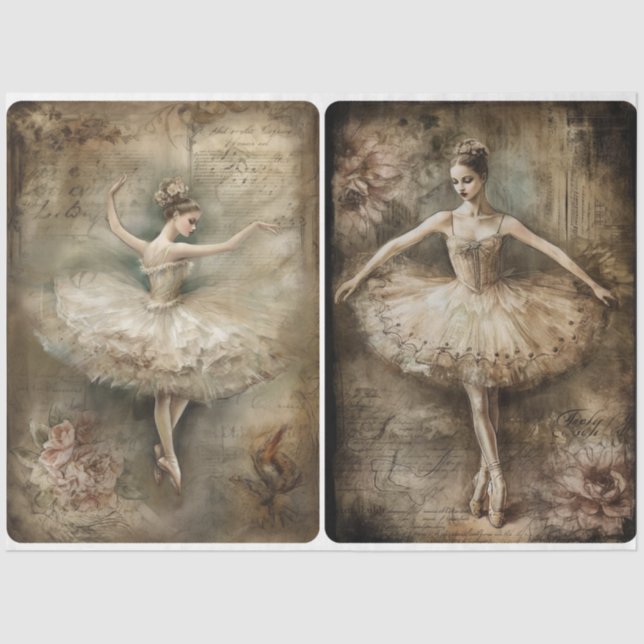 Papier Mousseline Vintage Ballerina (Recto)