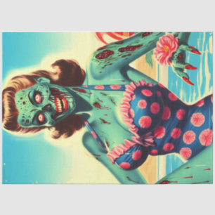 Papier Mousseline Vintage Beach Zombie Pin-up