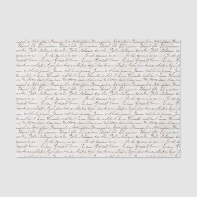 Papier Mousseline Vintage Bordeaux Jardin manuscrit (Recto)