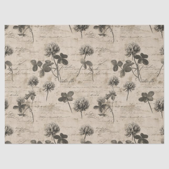 Papier Mousseline Vintage Botanical Floral Pattern (3) (Recto)
