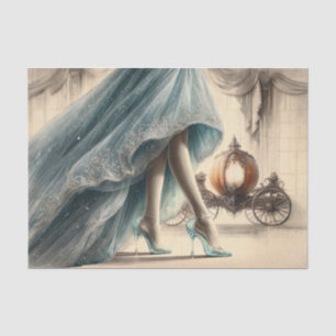 Papier Mousseline Vintage Cendrillon et chausson en verre Découpage
