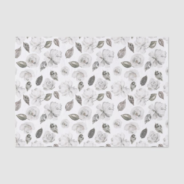 Papier Mousseline Vintage Cherish White Floral Mariage (Recto)