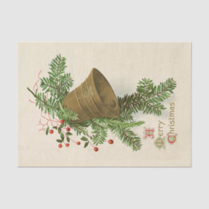 Papier Mousseline Vintage Christmas Bell (À feuillage persistant) Ti