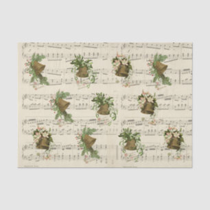 Papier Mousseline Vintage Christmas Bell Music Tissu Papier