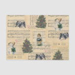 Papier Mousseline Vintage Christmas Tree Snowman Music Tissue Paper<br><div class="desc">A collage of vintage illustrations and sheet music pertaining to Christmas. Includes an illustration of a little girl,  a snowman,  a christmas tree,  and blue winter birds. Updated version available: just type Vintage Christmas Tree Snowman Music Tissue Paper into the search bar at the top of the page.</div>