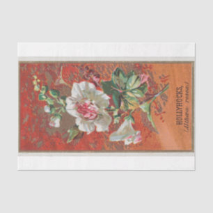 Papier Mousseline Vintage classique Hollyhock Fleurs