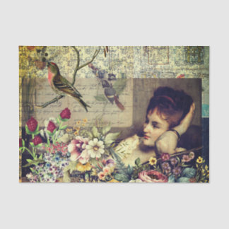Papier Mousseline Vintage collage Lady