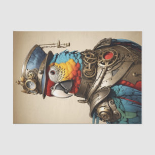 Papier Mousseline Vintage coloré Steampunk Parrot Art