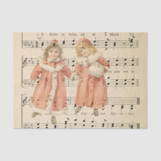 Papier Mousseline Vintage Costumes de Noël Musique Feuille Découpage