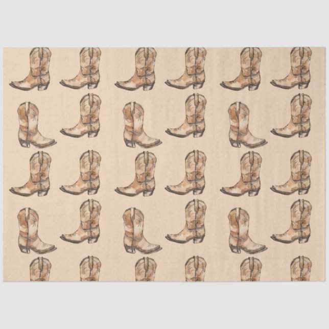 Papier Mousseline Vintage cowdoy boots (Recto)